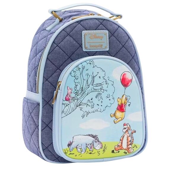 Winnie Pooh and Pals Loungefly Mini Backpack Blue - Picture 1 of 3